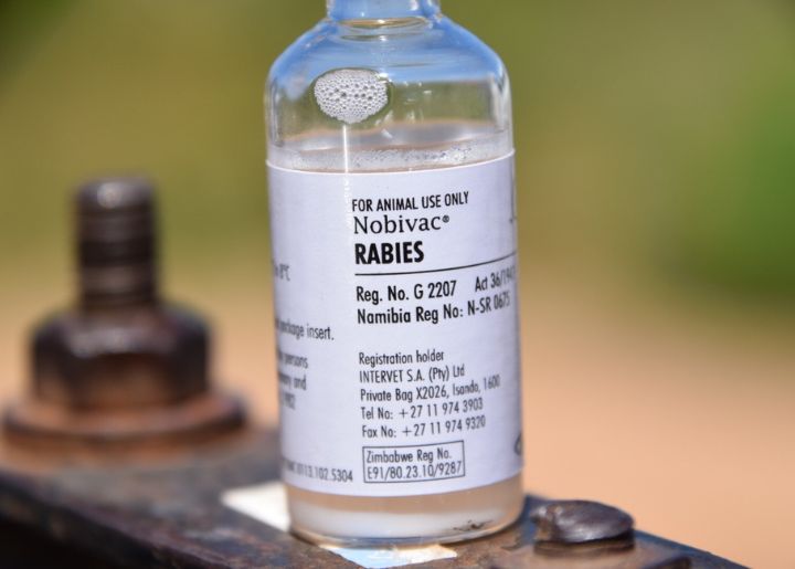 Close up of vaccine bottle